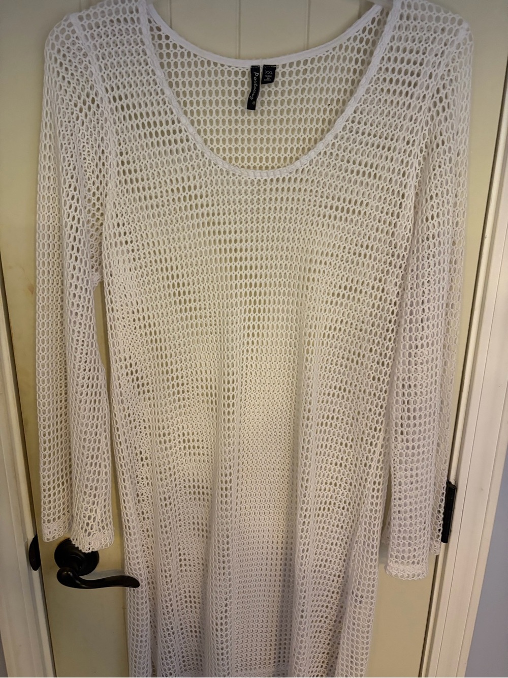 Patagonia White Open-Knit Long Sleeve Swim Coverup